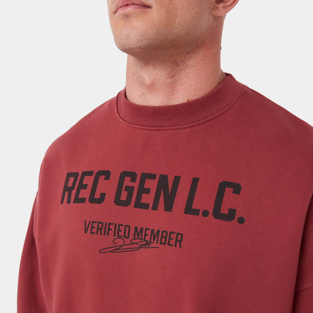 REC GEN - Men's Rest Fleece LCV Crew - Dk Cherry