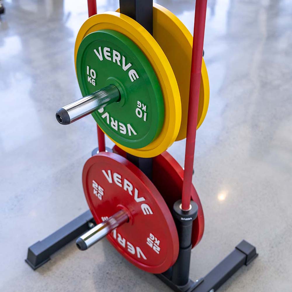 VERVE Olympic Weight Holder with Dual Barbell Storage