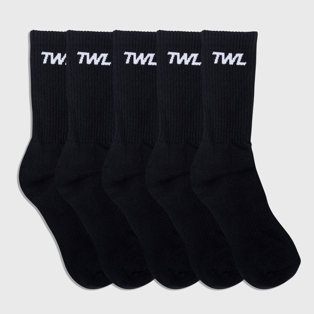 TWL - GLIDE SOCKS - 5PK/BLACK