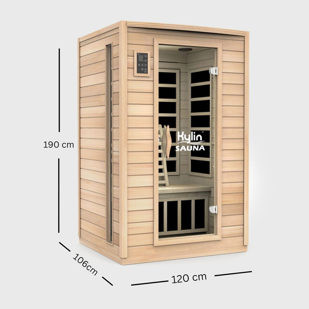 Kylin® Sauna - Low EMF Carbon Far Infrared Sauna Room 2 people - KY2A5-F with foot heater