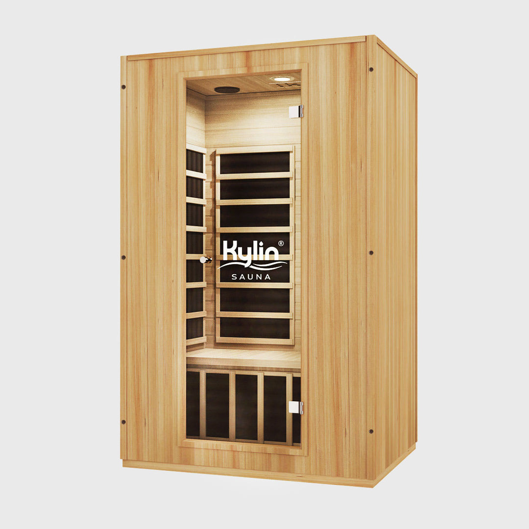 Kylin® Sauna - Modern Carbon Far Infrared Sauna Room 2 person - KY-2O6 in Oak Color