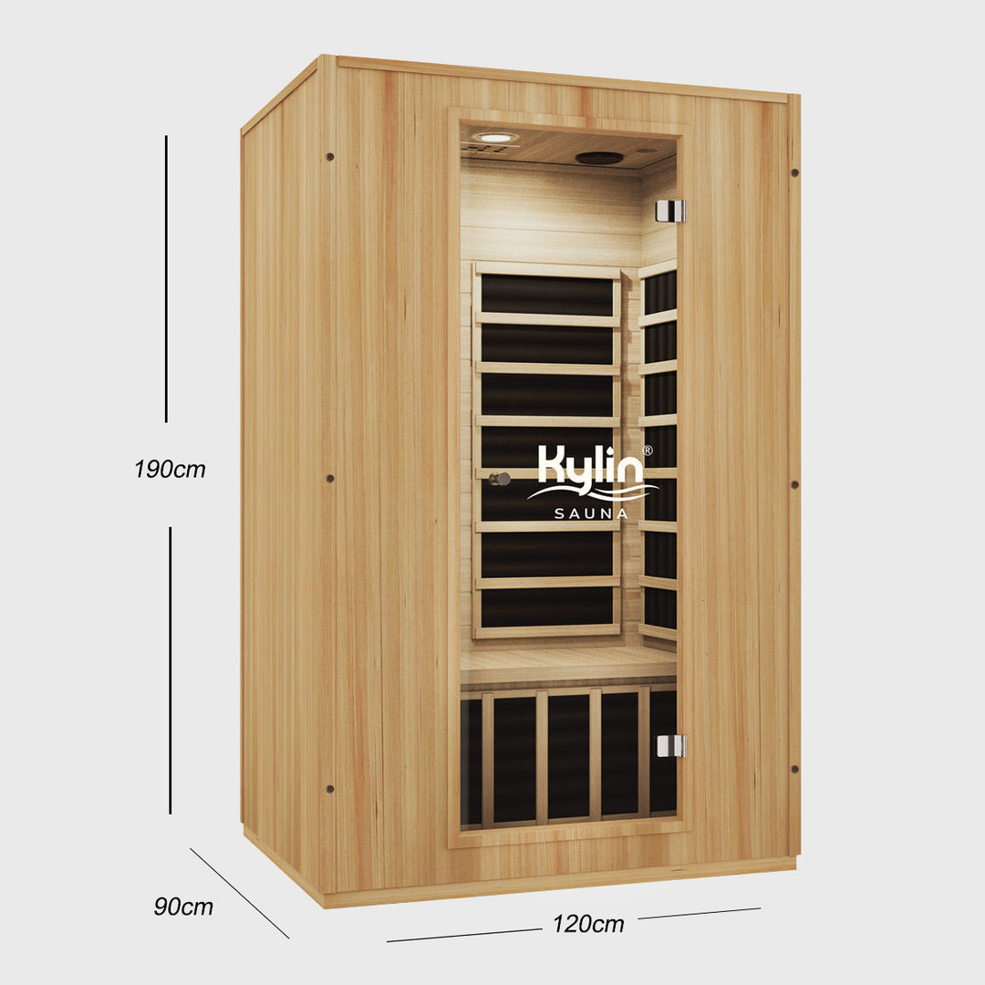 Kylin® Sauna - Modern Carbon Far Infrared Sauna Room 2 person - KY-2O6 in Oak Color
