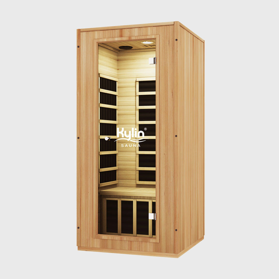 Kylin® Sauna - Modern Carbon Far Portable Sauna Room 1 person - KY-1O6 Oak Color