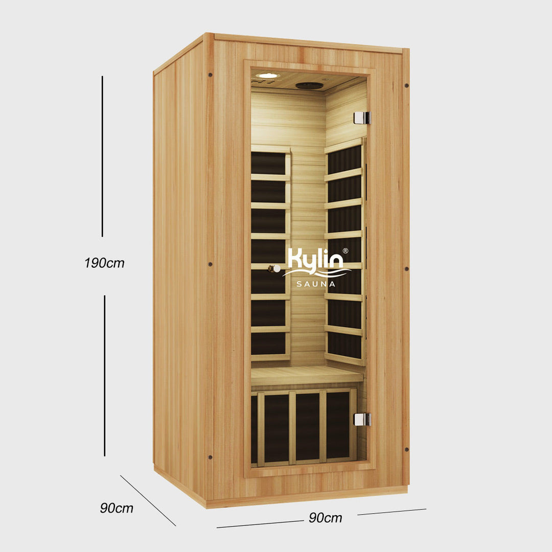 Kylin® Sauna - Modern Carbon Far Portable Sauna Room 1 person - KY-1O6 Oak Color