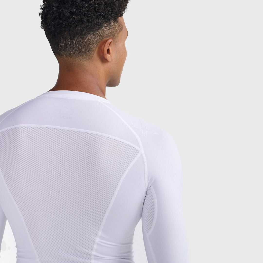2XU - Men's Core Compression Game Day Long Sleeve - White/White