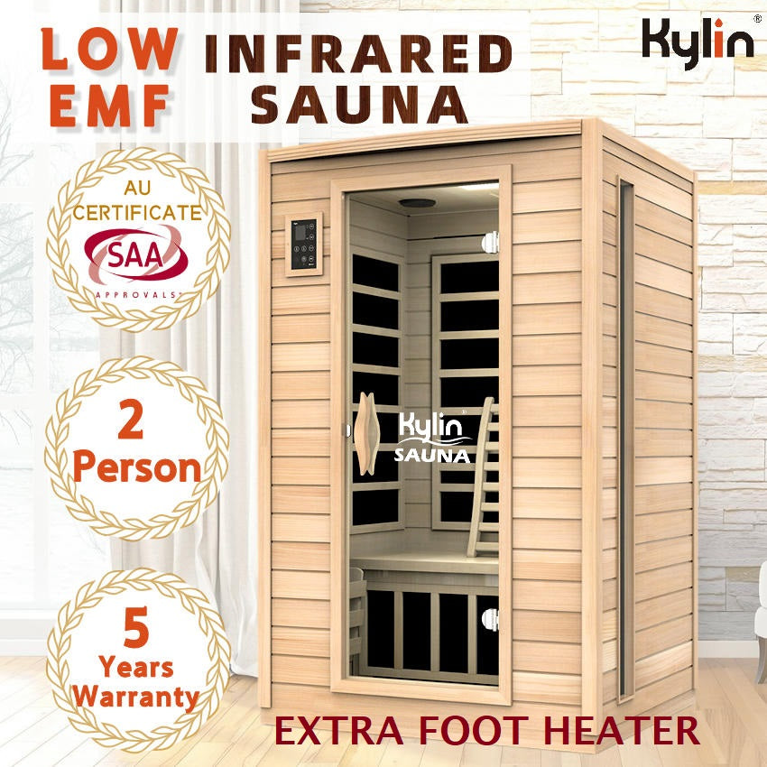 Kylin® Sauna - Low EMF Carbon Far Infrared Sauna Room 2 people - KY2A5-F with foot heater