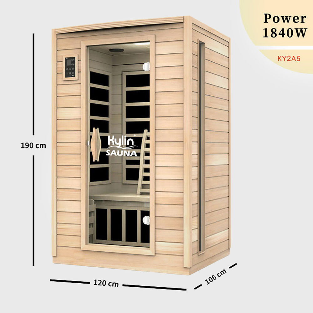 Kylin® Sauna - Low EMF Carbon Far Infrared Sauna Home Spa 2 people - KY-2A5