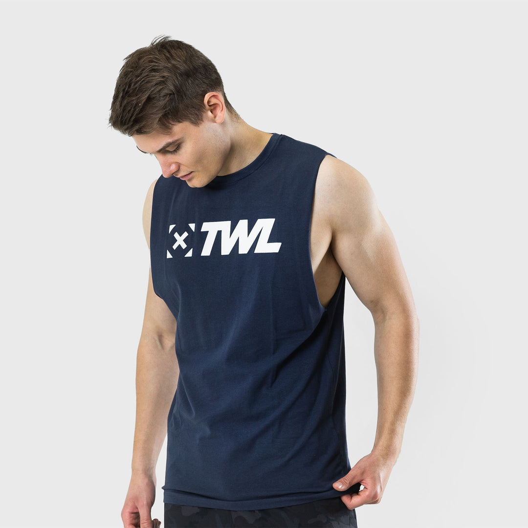 TWL - EVERYDAY MUSCLE TANK 2.0 - MIDNIGHT NAVY/WHITE