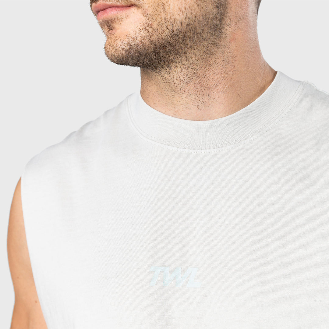 TWL - LIFESTYLE OVERSIZED MUSCLE TANK - WASHED CEMENT
