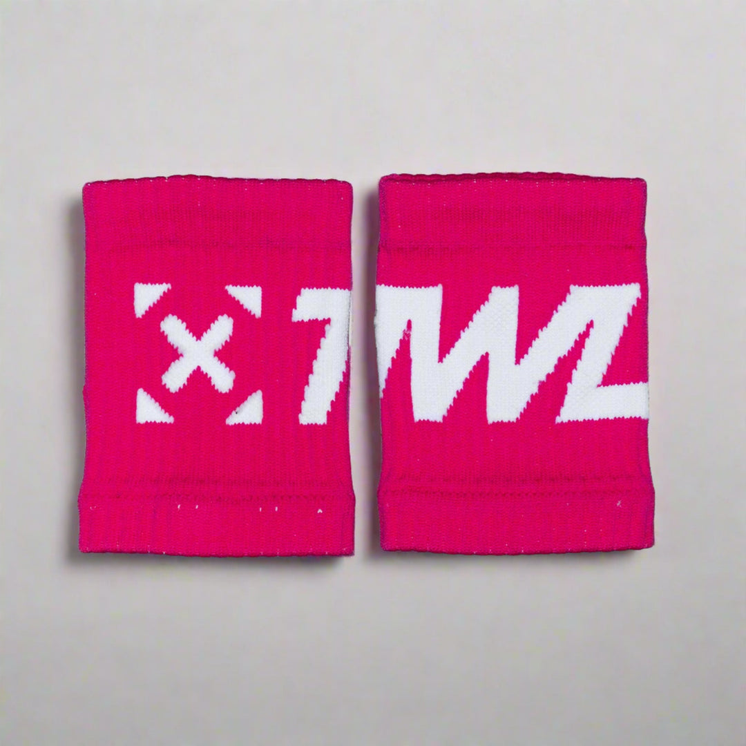 TWL - EVERYDAY KNITTED WRISTBANDS - RASPBERRY PINK/WHITE - 2 PACK
