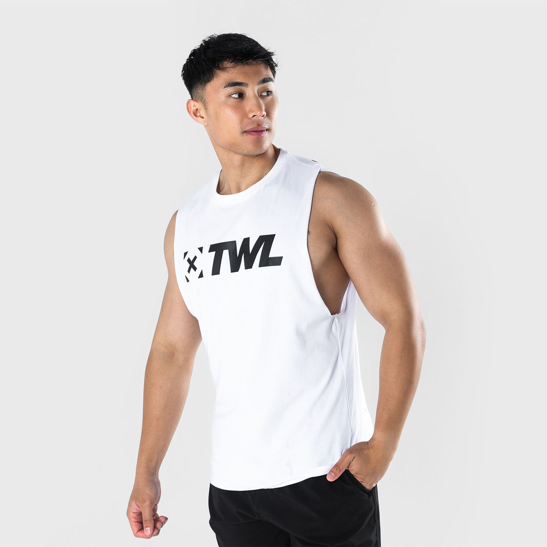 TWL - Men's Everyday Muscle Tank 2.0 - WHITE/BLACK