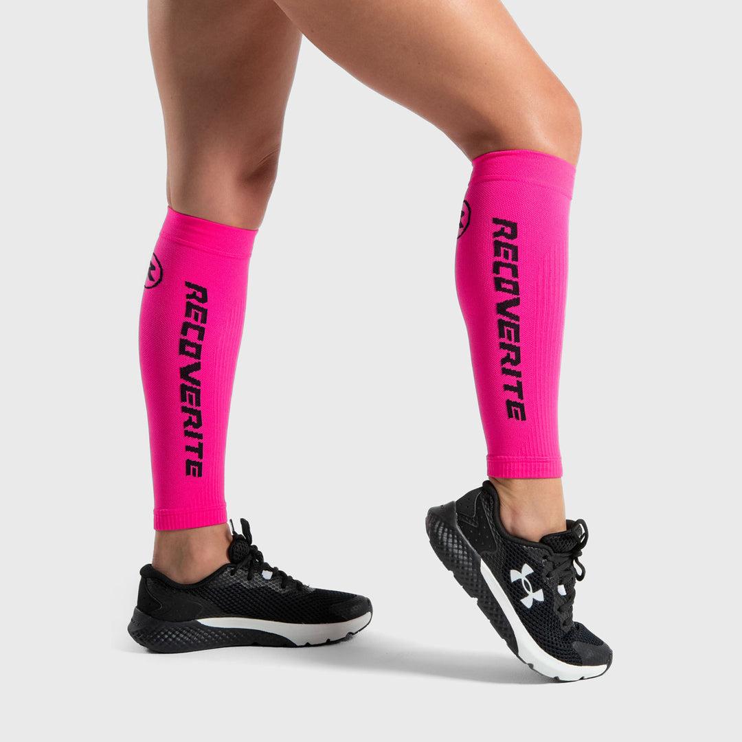 Recoverite - Pink Knit Calf Compression Sleeves