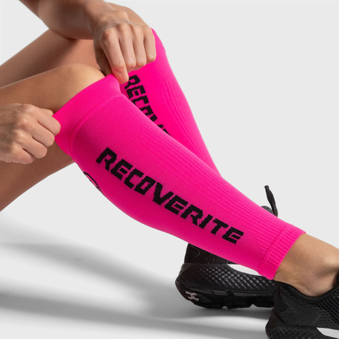 Recoverite - Pink Knit Calf Compression Sleeves