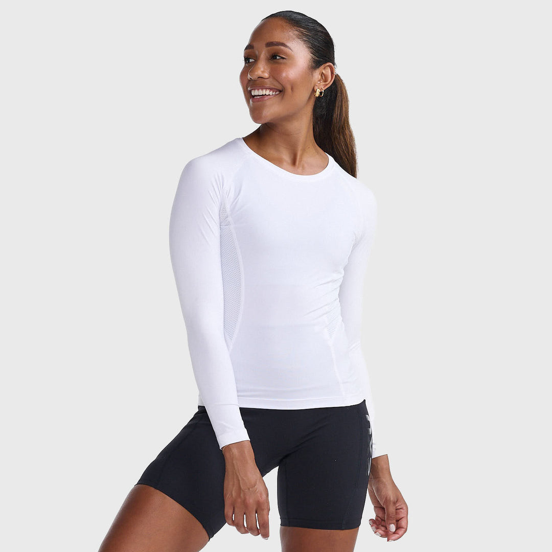 2XU - Women's Core Compression Game Day Long Sleeve - White/White