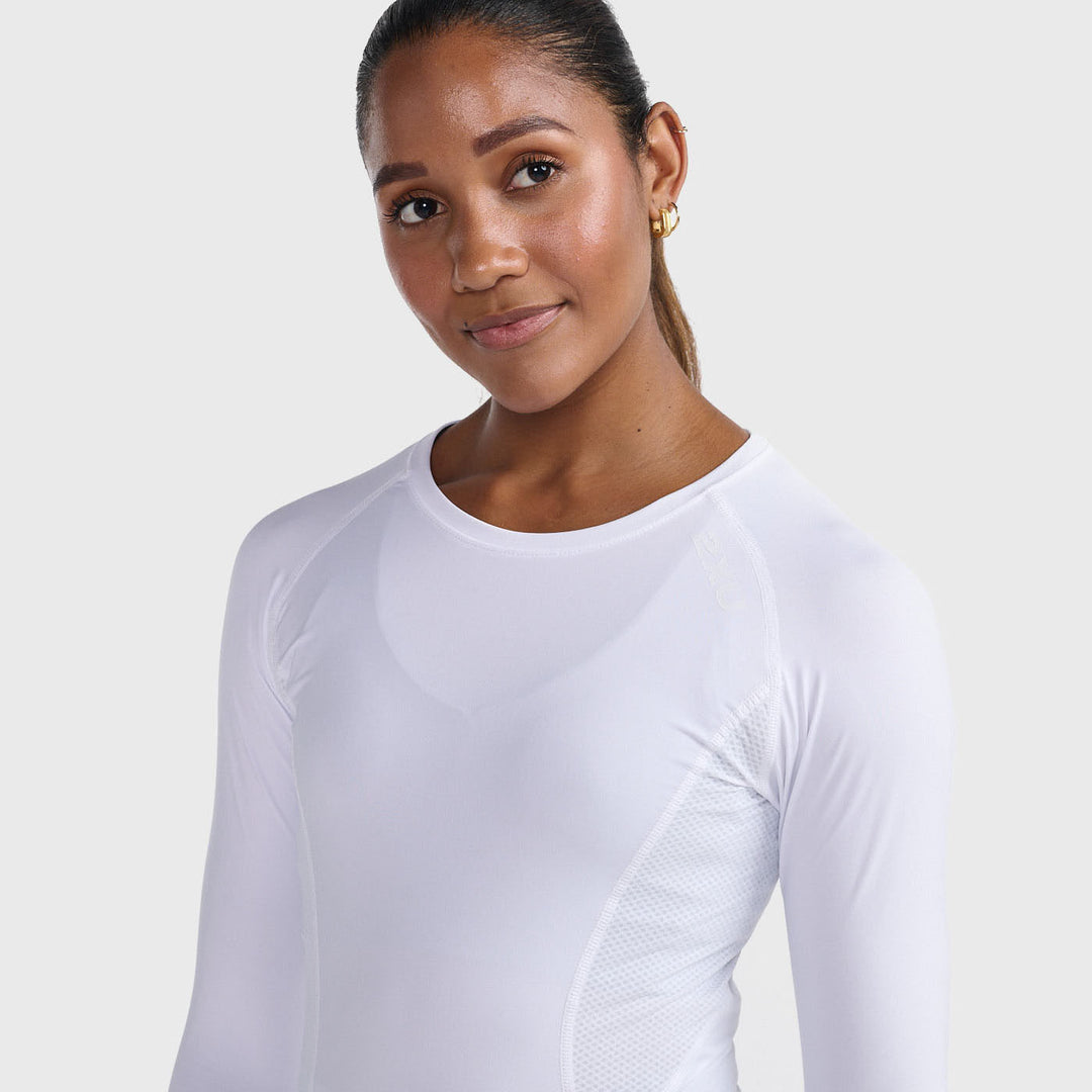 2XU - Women's Core Compression Game Day Long Sleeve - White/White