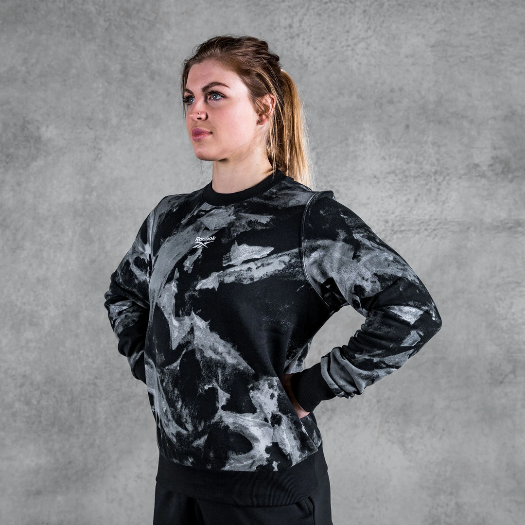 Reebok - Women's Meet You There Tie-Dyed Crew - BLACK