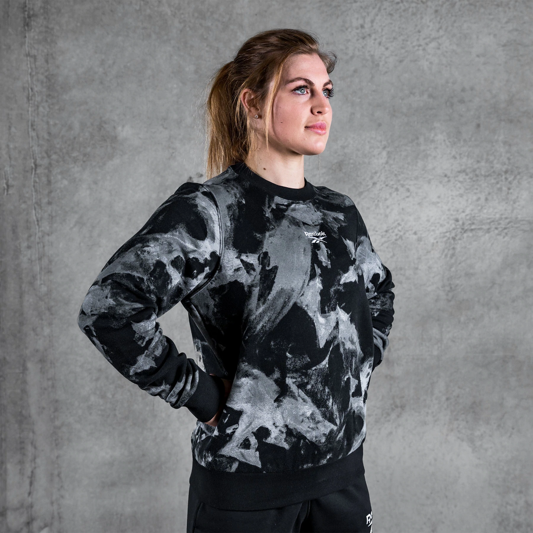 Reebok - Women's Meet You There Tie-Dyed Crew - BLACK