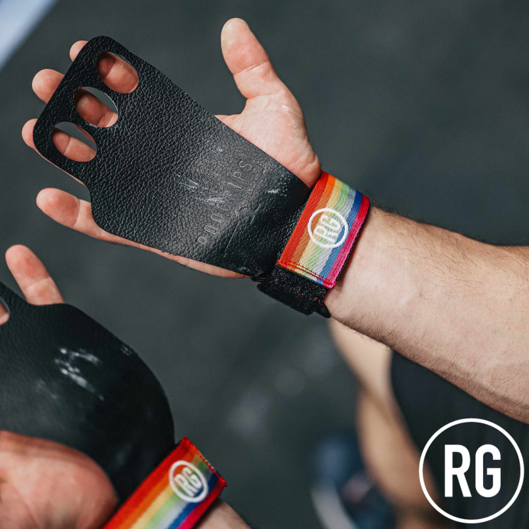RooGrips - 3 Finger Kangaroo Leather Hand Grips - Rainbow