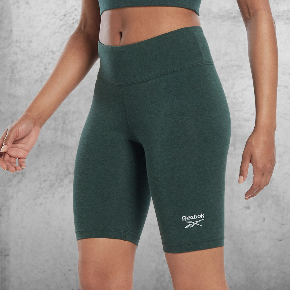 Reebok - Women's Identity Fitted Logo Shorts - FOREST GREEN MEL