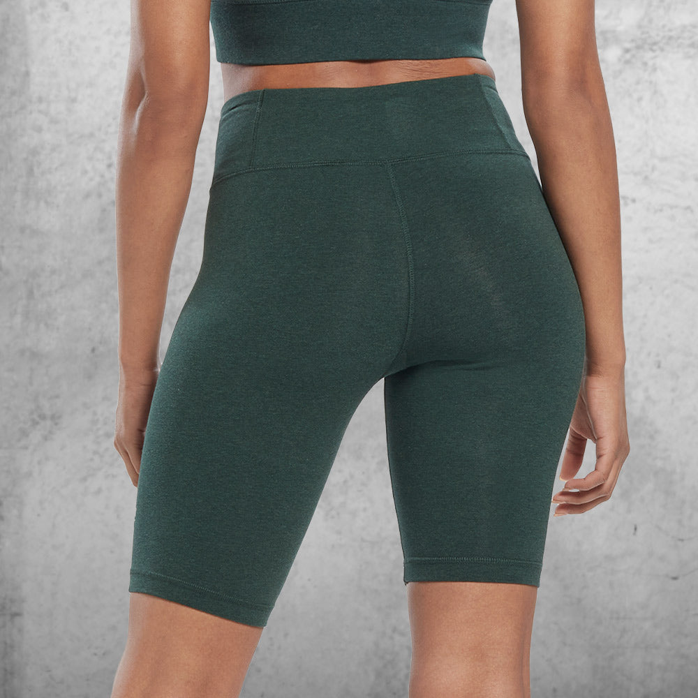 Reebok - Women's Identity Fitted Logo Shorts - FOREST GREEN MEL