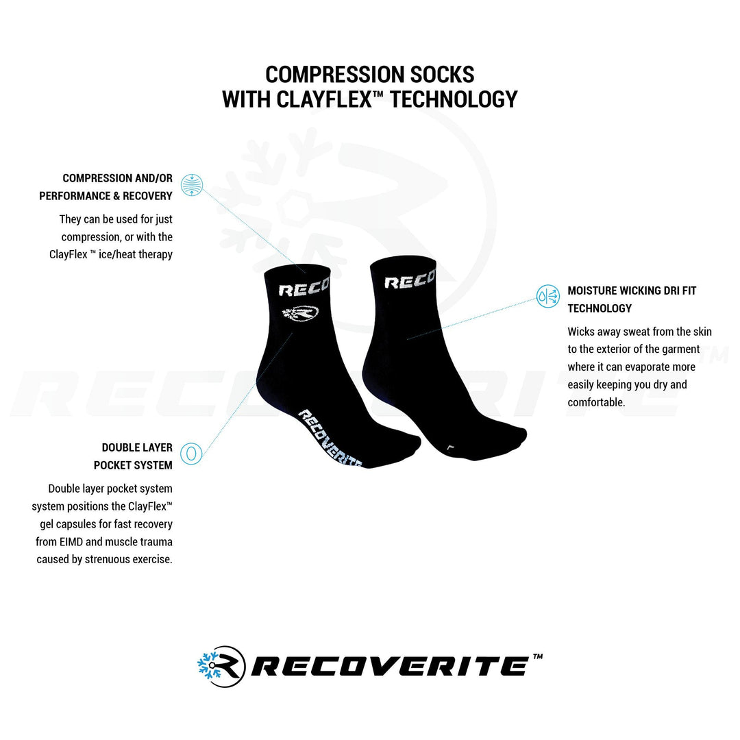 RECOVERITE - Medical Grade Compression Socks with Ice/Heat Gel Packs
