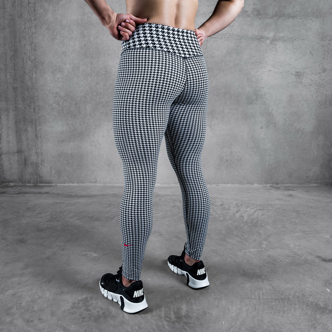 Nike - Dri-FIT One Icon Clash Women's Mid-Rise 7/8 Printed Leggings - WHITE/BLACK/CHILE RED