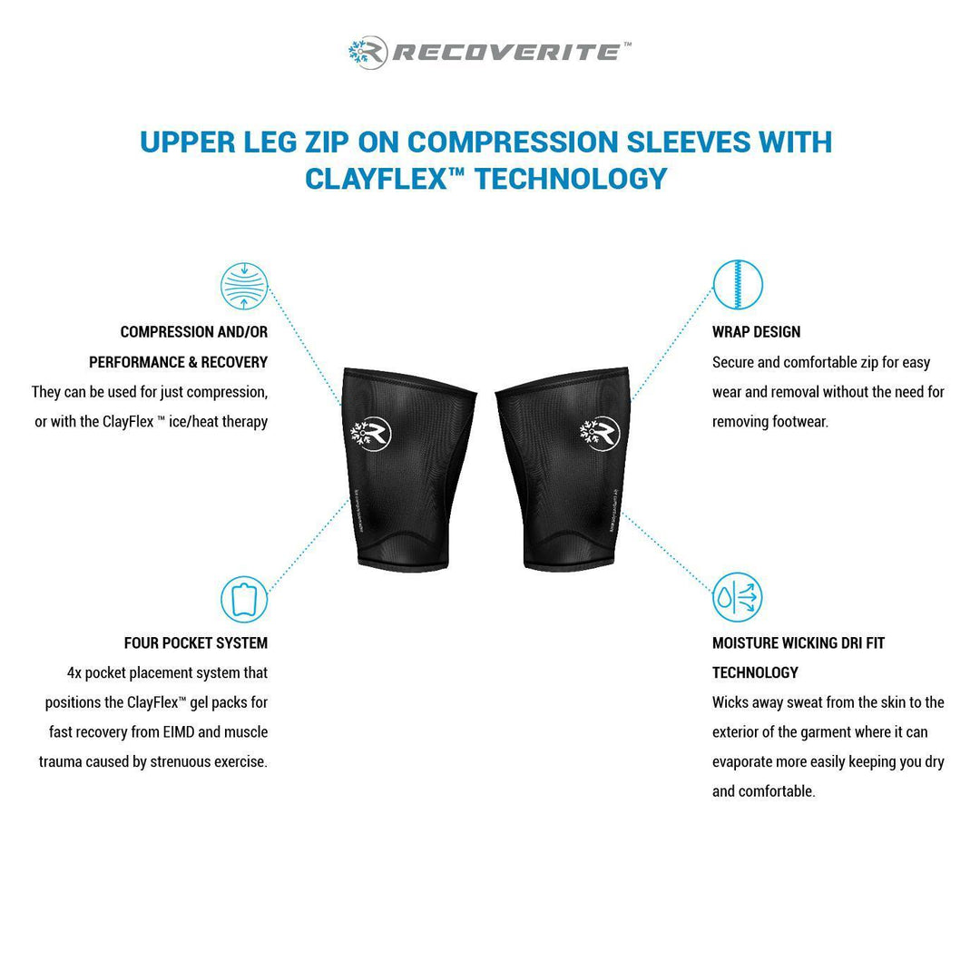 RECOVERITE - Zip On Quad Compression Sleeves with Ice/Heat Gel Packs