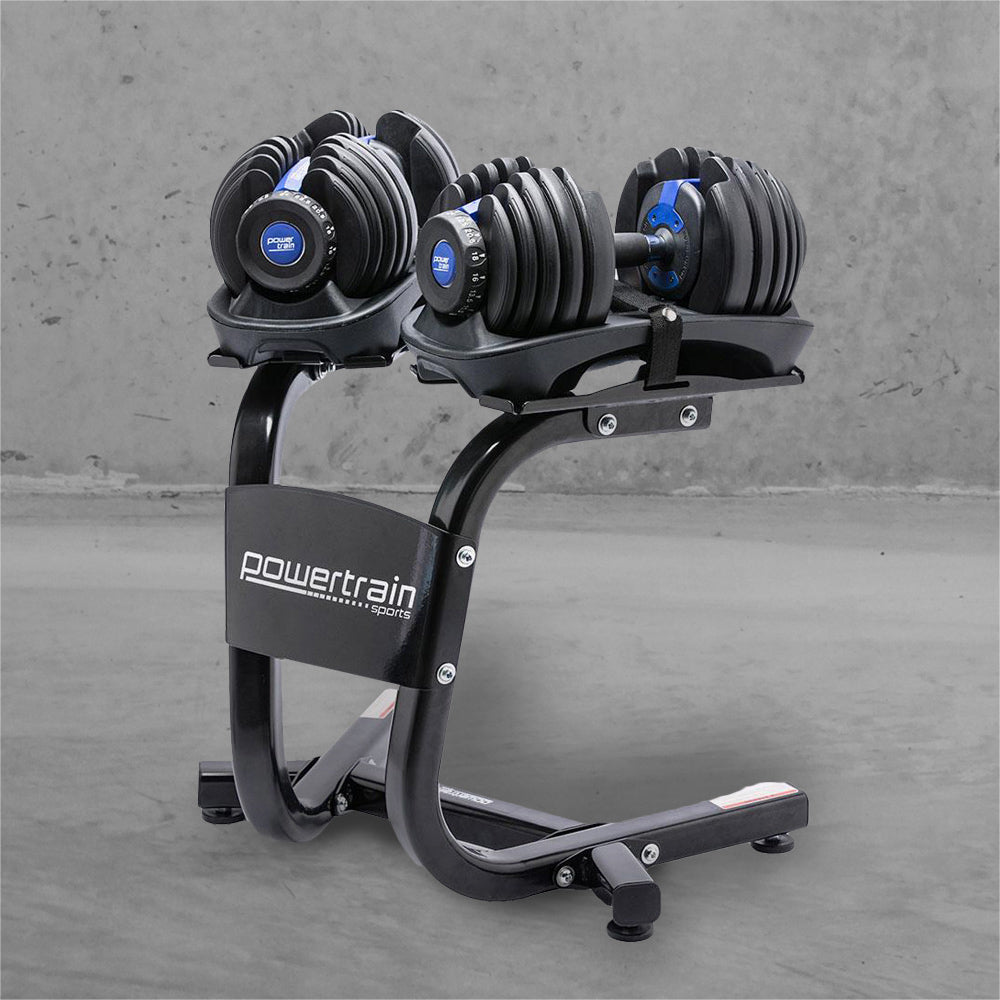 Adjustable Dumbbell Pair With Stand