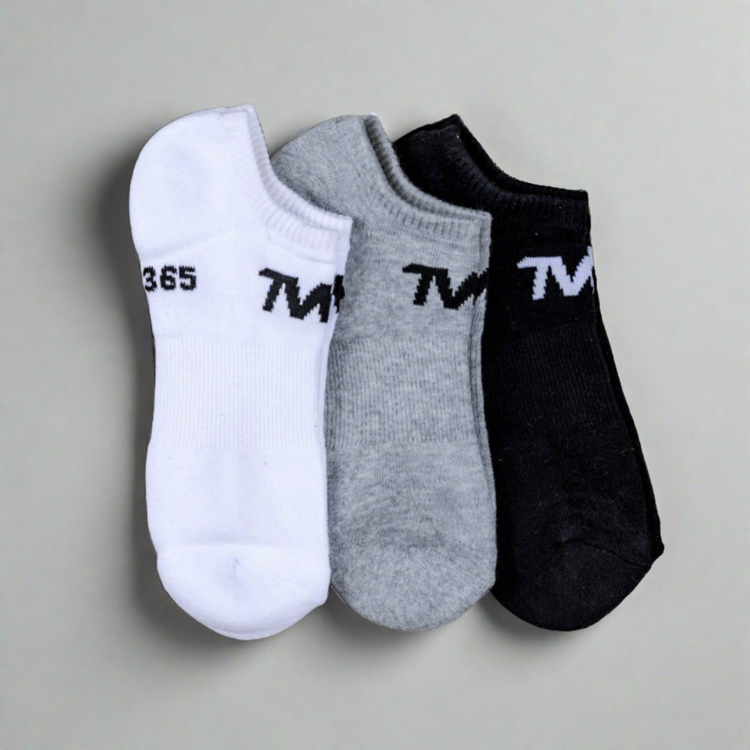 Gear - TWL - Unisex Everyday Low Cut Socks - 3pk - WHITE/GREY/BLACK