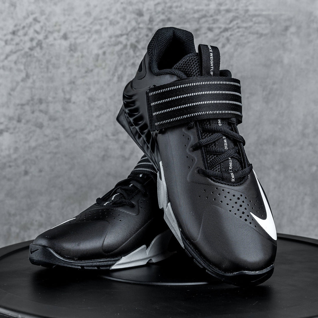 Shoes - Nike - Savaleos Men's Weightlifting Shoe - BLACK/WHITE-GREY FOG-LASER ORANGE