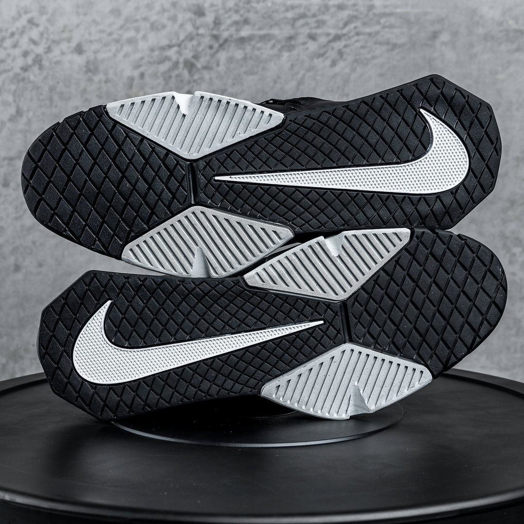 Shoes - Nike - Savaleos Men's Weightlifting Shoe - BLACK/WHITE-GREY FOG-LASER ORANGE