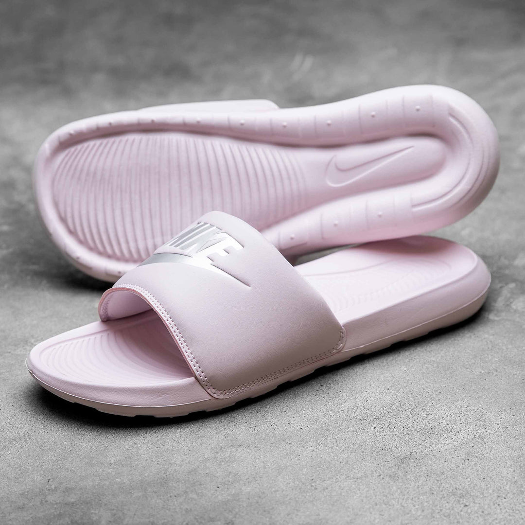 Nike - Victori One Women's Slides - BARELY ROSE/METALLIC SILVER-BARELY ROSE